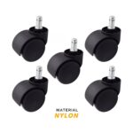 Juego x5 Rueda Para Silla En Nylon 50mm - Imagen 3